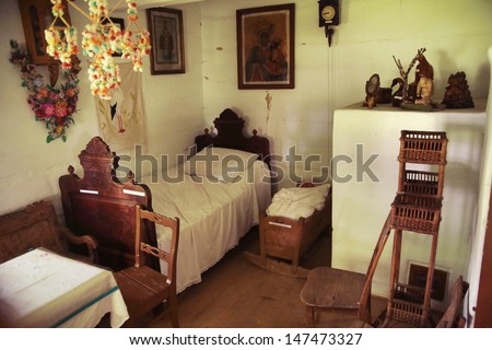 Empty room of a cozy country house