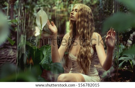 Young Sexy Woman In Jungle