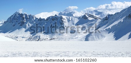 Winter view of mountains