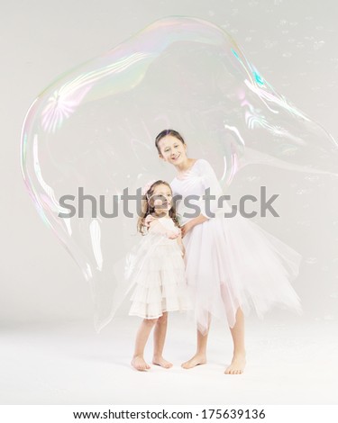 Two Girls With Soap Bubbles
