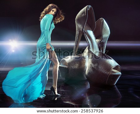 Glamour woman on high heels