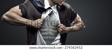 Athlete businessman with a lot of internal force