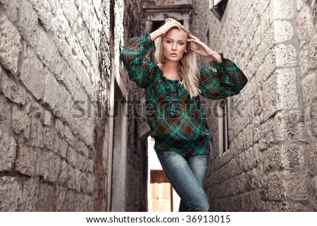 Fashion style photo of a young girl