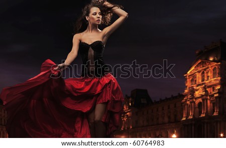 Sexy dancer in urban background