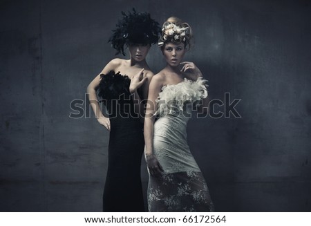Fine art photo of a two fashion ladies