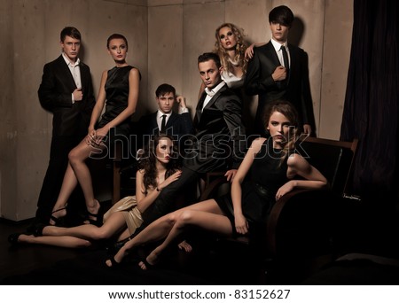 Group of elegant people