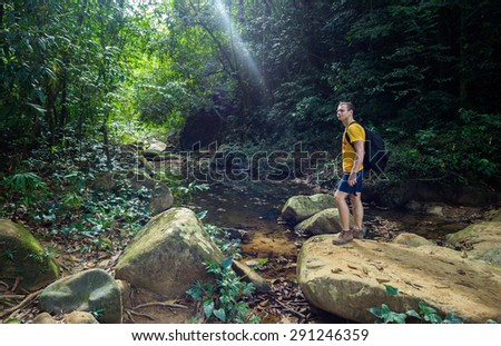 Man standing in the Jungle 1
