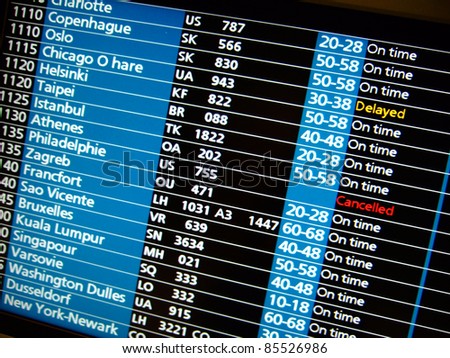 flight schedule information board