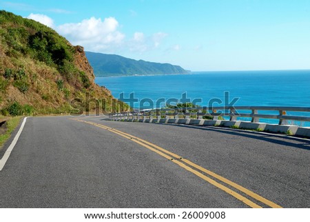 road ,long journey and seascape