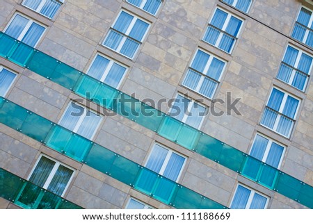 modern building face with windows