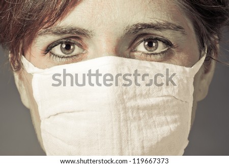 illness women in medicine healthcare mask - colorized photo