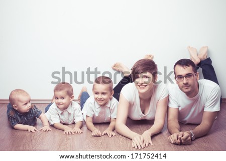 family studio shot - colorized photo