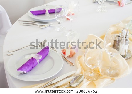 wedding tables set for fine dining or another catered event