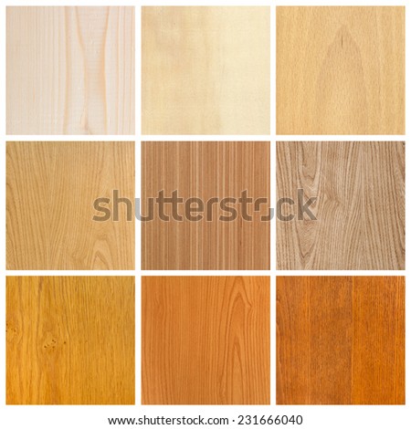 collage of nine pictures, collection of wood textures
