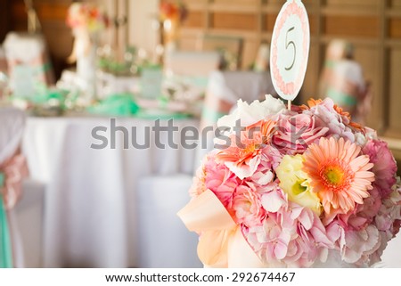 wedding or event, flower on table