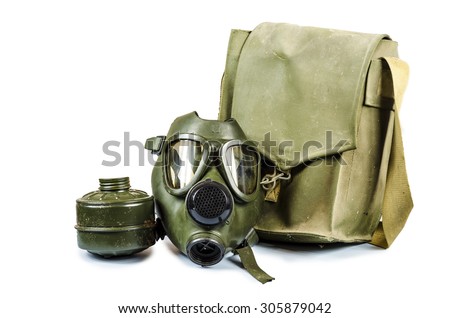 Old military gas mask set