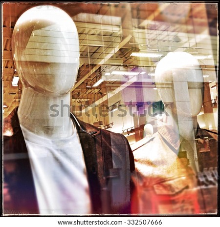 Fashion Mannequins In Store Window Display