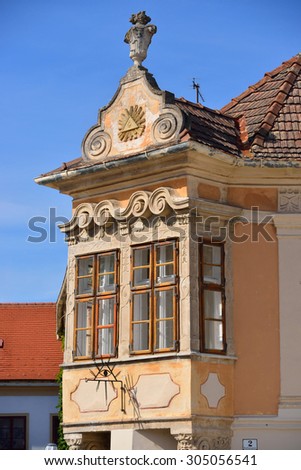 bow-front  of a baroque house in rust / austria