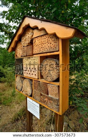 Insect hotel in the forest