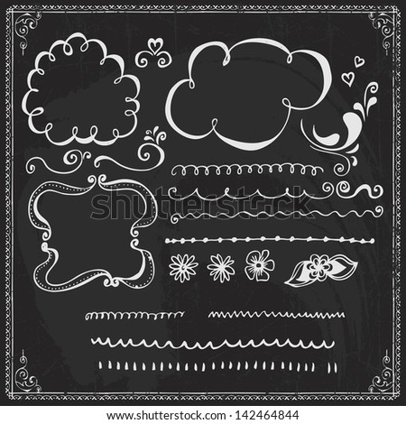 Chalkboard Style Hand Drawn Doodle Frames and Design Elements Chalkboard Style Hand Drawn Doodle Frames and Design Elements