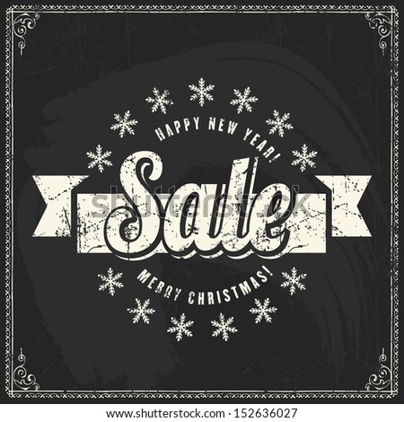 Christmas sale vintage chalk text label on a blackboard Christmas sale vintage chalk text label on a blackboard