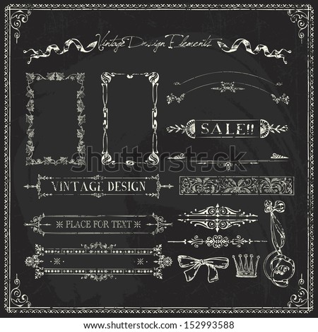 Doodle Frames and design elements Chalk lettering Doodle Frames and design elements Chalk lettering