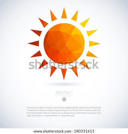 Summer Sun Of Triangles Background Pattern Label Design Template Stock Vector Illustration Sun Label Template