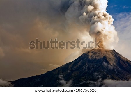 Tungurahua volcano eruption, Ecuador