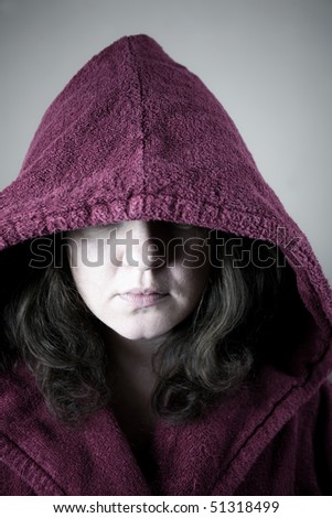 Woman in bathrobe - bad morning