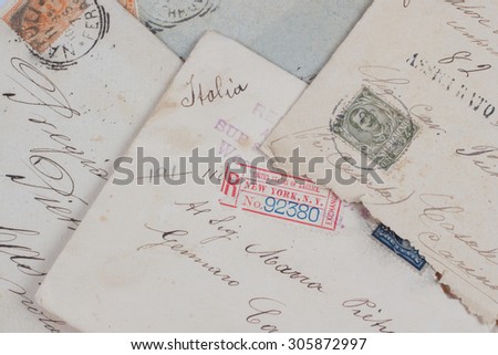 vintage letters from New York to Italy