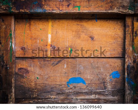 Old grunge wood box used as background