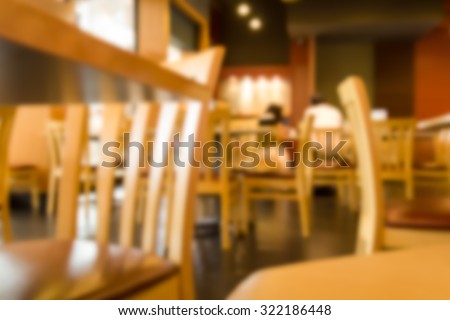 abstract blur background of restaurant in the shopping mall