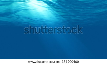 beautiful scene light underwater in Caribbean lagoon