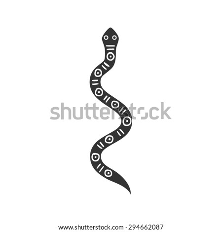 Ethnic tribal totem animal with patterns and ornaments. Snake. Reptile.