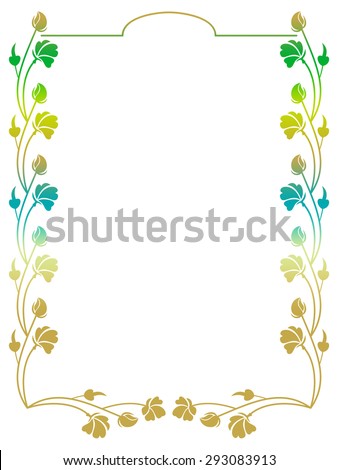 Elegant frame with floral elements