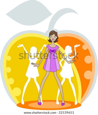 Cartoon Girl on Cartoon Girls Is Dancing Stock Vector 32539651   Shutterstock