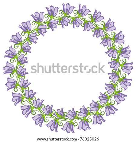 round frame with flowers