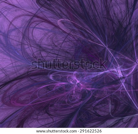 Purple abstraction tangled thread in the space on a pink background