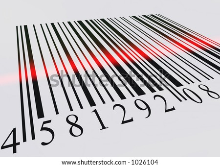 barcode logo. stock photo : arcode scanned