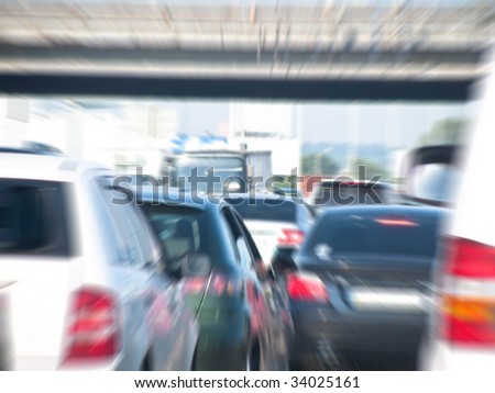 Heavy traffic on a  highway
