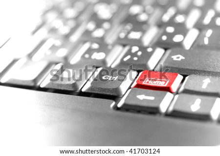 Keyboard -  red  key Success, closeup