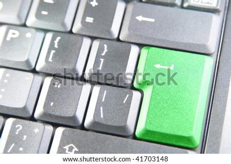 Keyboard - green key Success, closeup