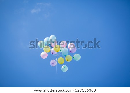 Helium Colorful Balloon fly up to the sky