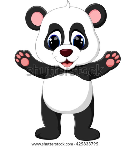 Illustration Of Cute Baby Panda Cartoon - 425833795 : Shutterstock