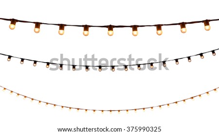 string wired bulbs on white background