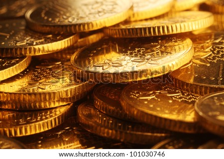 close up of the gold coins