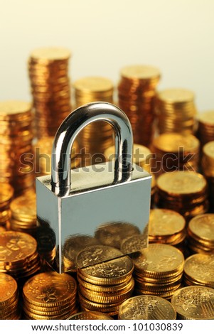 close up money secured with lock
