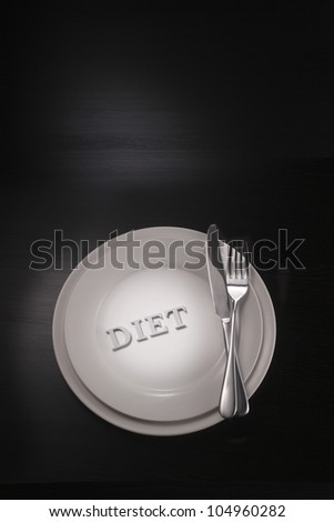 Plate with word diet on the plate
