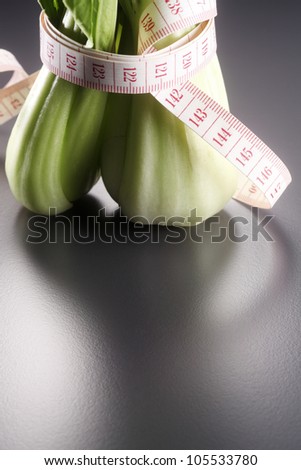 Lettuce Wrapped With Measuring Tape