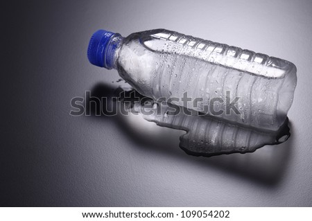 mineral water bottle on the dark background